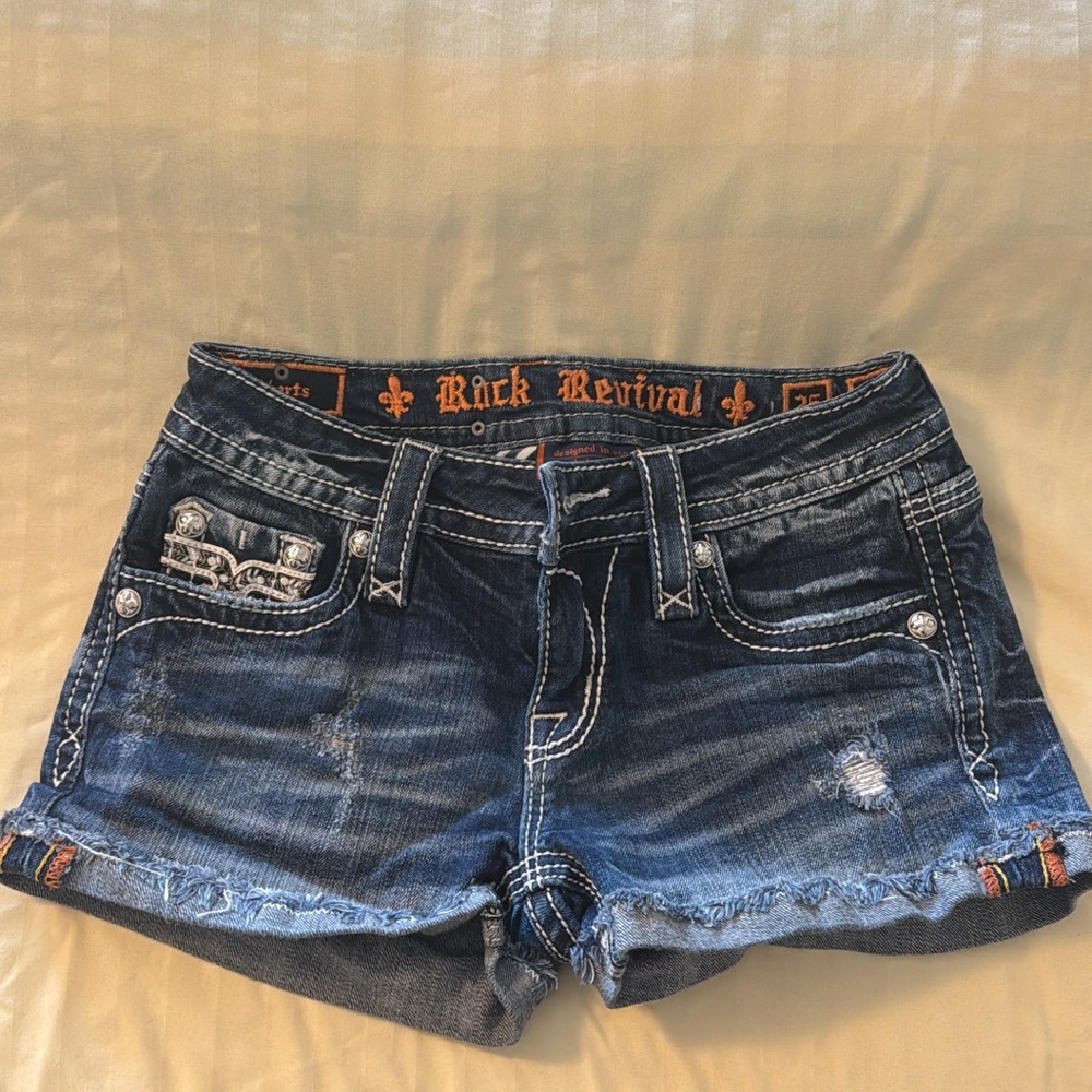 Rock Revival Dark Blue Jean Shorts